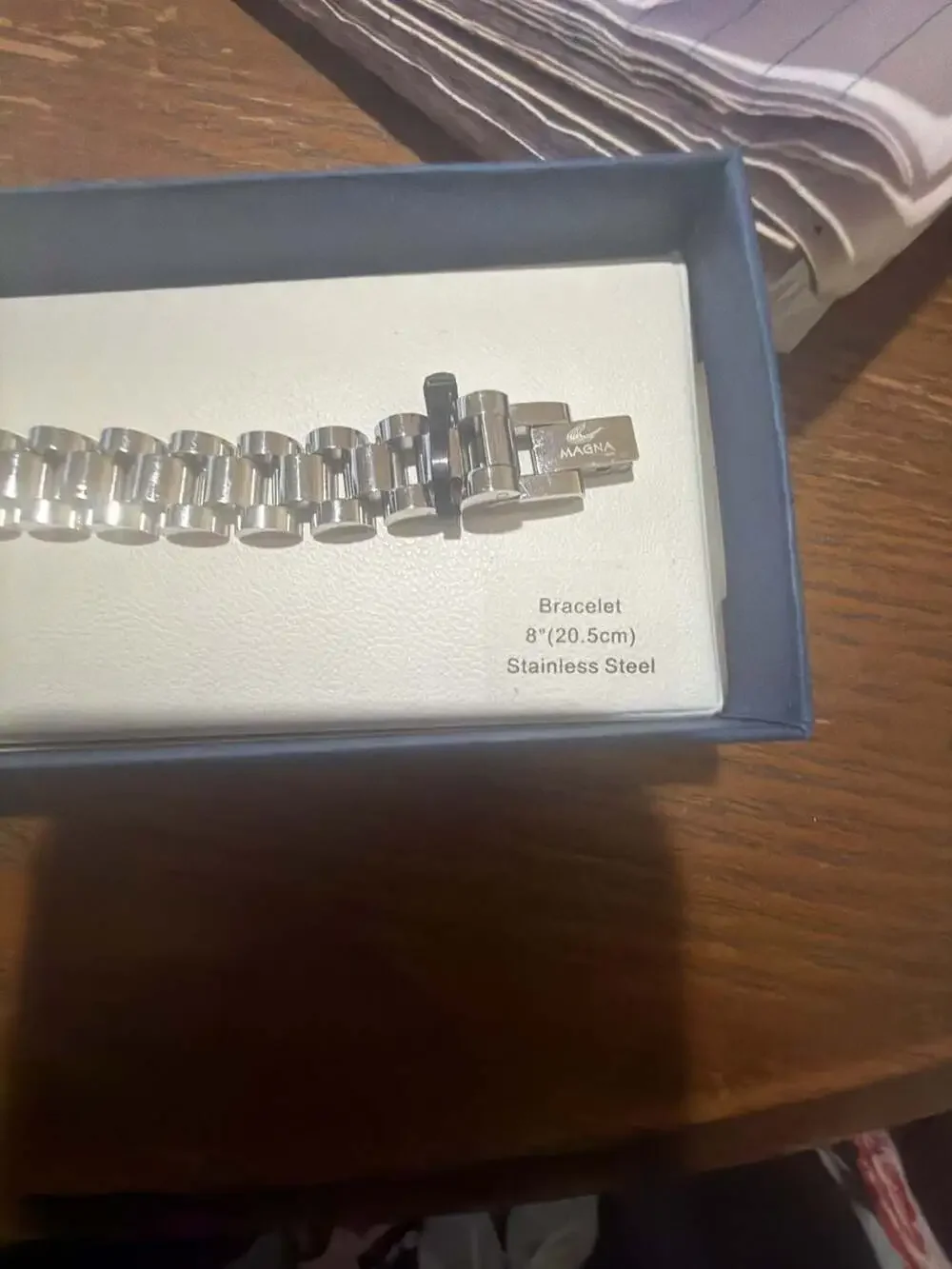 Magna Steel Men's Stainless Steel Link Bracelet 8-inch